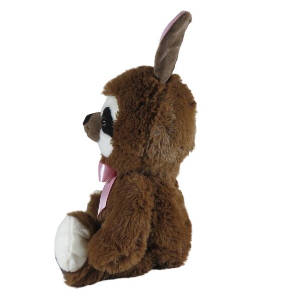 Kellytoy Sloth Bunny Ears Plush Toy Pink Bow Stuffed Animal Sitting 13" Tall - Picture 10 of 16